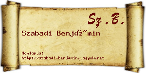 Szabadi Benjámin névjegykártya