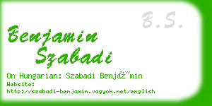 benjamin szabadi business card